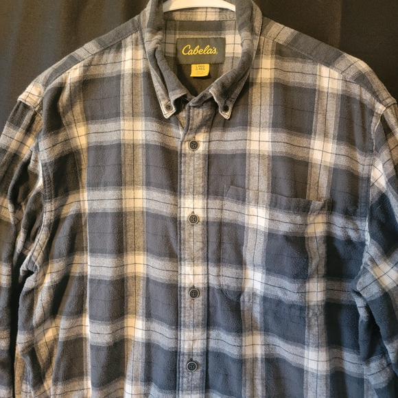 Cabela's Other - Cabela's Gray and White Plaid Button Down Shirt